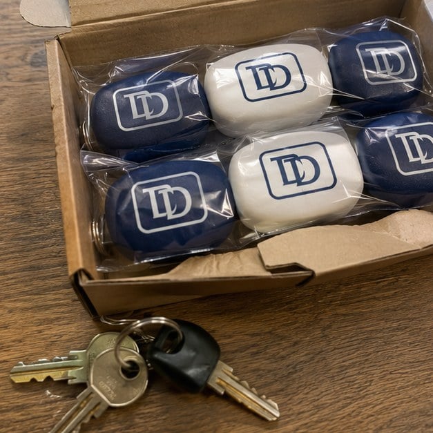 Personalized floating keychains — customer photo